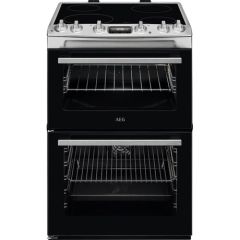 AEG CCX6530ACM 60cm Double Oven Electric Cooker with Ceramic Hob - Stainless Steel