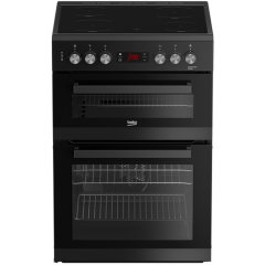 Beko EDC634K 60cm Double Oven Electric Cooker with Ceramic Hob - Black