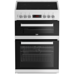 Beko EDC634W 60cm Double Oven Electric Cooker with Ceramic Hob - White