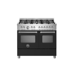 Bertazonni MAS106L2ENEC Black Master 100Cm Range Cooker Twin Oven Duel Fuel Matt Black