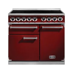 Falcon 1000 Deluxe 100cm Induction Cherry Red Range Cooker 