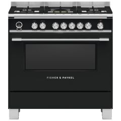 Fisher Paykel OR90SCG6B1 81292, OR90SCG6B1 900mm Wide Classic Black Single Cavity Pyroclean Oven wit