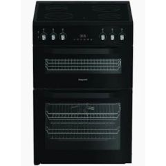 Hotpoint HDE6VDC2B1 60cm Double Oven Electric Cooker with Ceramic Hob - Black