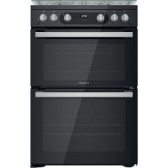 Hotpoint HDM67G0C2CB Gas Double Oven, 60cm, A+ Energy