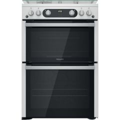 Hotpoint HDM67G0C2CX Gas Double Oven, 60cm, A+ Energy