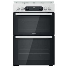 Hotpoint HDM67G0CCW Gas Double Oven, 60cm, A+ Energy