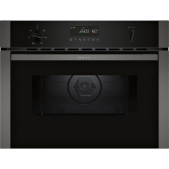 Neff C1AMG84G0B 44 Litres Built In Microwave Oven with Hot Air - Black with Graphite Trim