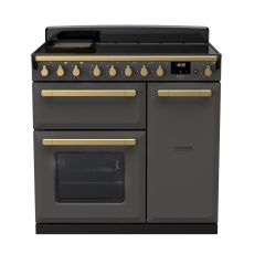 Rangemaster ESDL90EIPSLT/AB1 Estel 90 Electric With Iduction Hob Antique Brass Trim