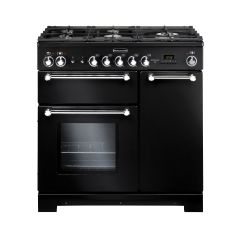 Rangemaster Kitchener 90cm All Gas Black Range Cooker