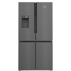 Siemens KF96DPXEA Black Iq700 Kf96dpxea Freestanding Plumbed-In American Fridge Freezer - Black Stee