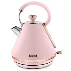 Tower T10044PNK Pink + Rose Gold Cavaletto 3KW 1.7L Pyramid Kettle