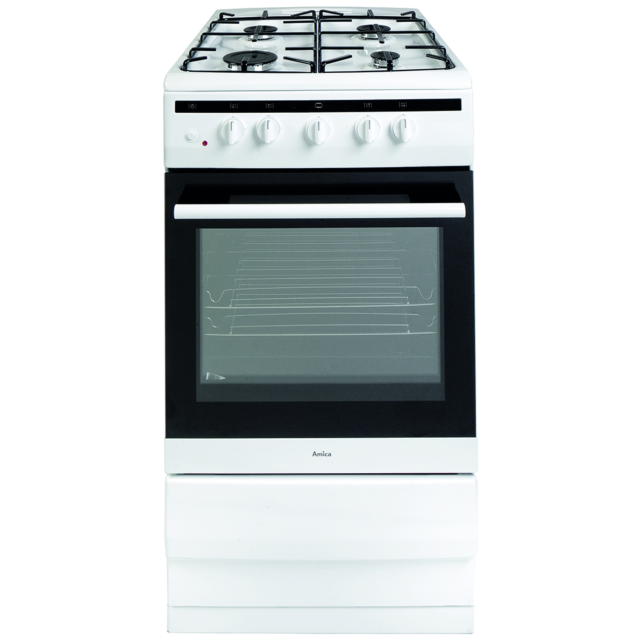 Amica 508GG5W Gas Single Oven, 50cm, A Energy