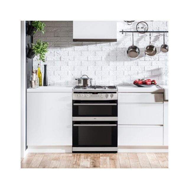 Amica AFG6450SS Gas Double Oven, 60cm, A Energy