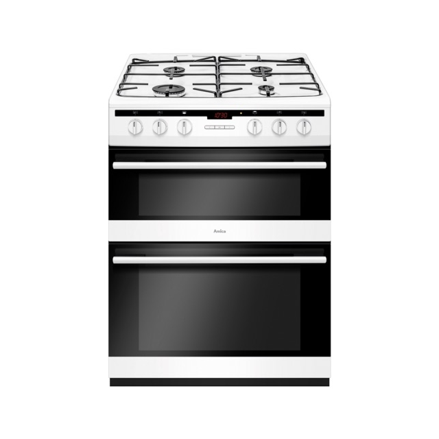 Amica AFG6450WH Gas Double Oven, 60cm, A Energy