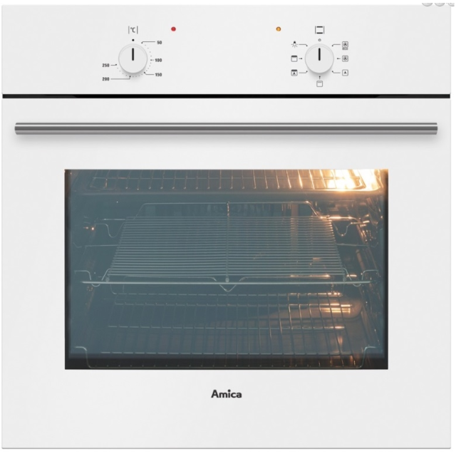 Amica ASC200WH Enamel Interior, Single Multifunction Oven, Electric, A Energy