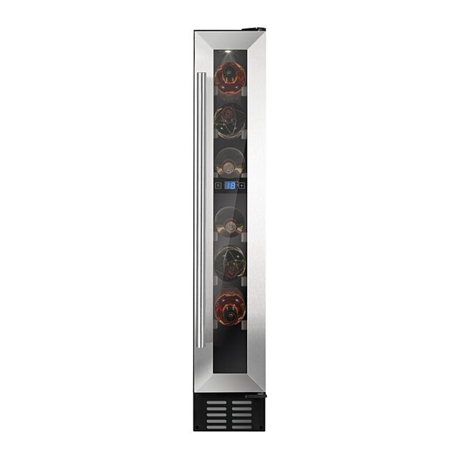 Amica AWC151SS Wine Cooler, Stainless Steel, 15cm, G Energy