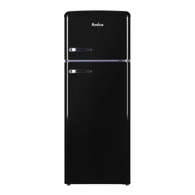Amica FDR2213B Retro Fridge Freezer, 55cm, Manual Defrost, F Energy