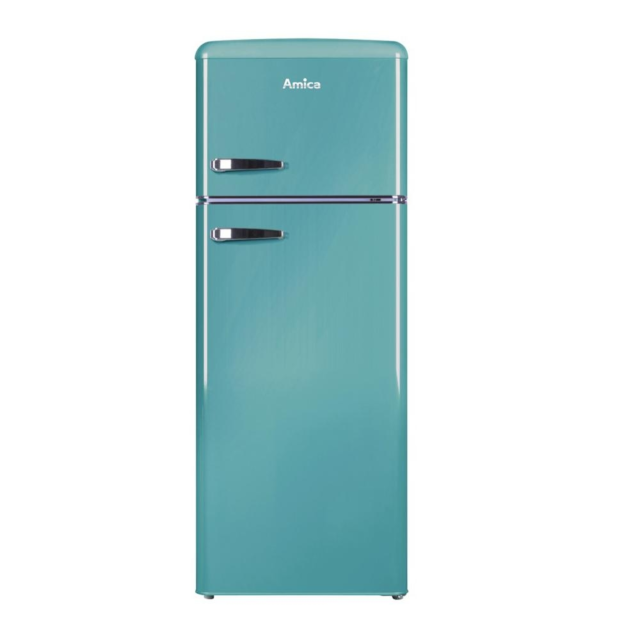 Amica FDR2213DB Retro Fridge Freezer, 55cm, Manual Defrost, F Energy