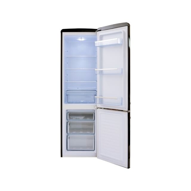 Amica FKR29653B Retro Fridge Freezer, 55cm, Manual Defrost, F Energy