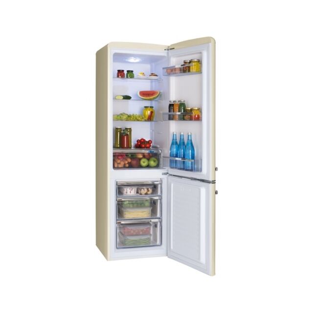 Amica FKR29653C Retro Fridge Freezer, 55cm, Manual Defrost, F Energy