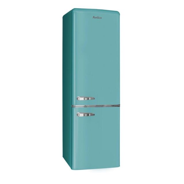 Amica FKR29653DEB Retro Fridge Freezer, 55cm, Manual Defrost, F Energy 