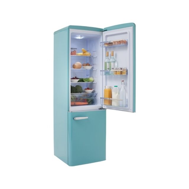Amica FKR29653DEB Retro Fridge Freezer, 55cm, Manual Defrost, F Energy 