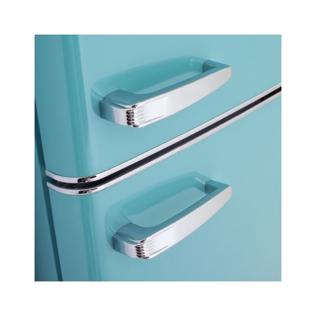 Amica FKR29653DEB Retro Fridge Freezer, 55cm, Manual Defrost, F Energy 