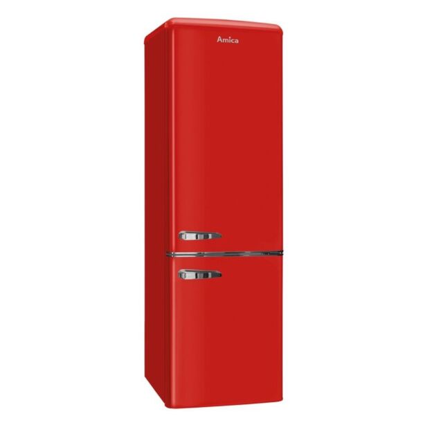 Amica FKR29653R Retro Fridge Freezer, 55cm, Manual Defrost, F Energy