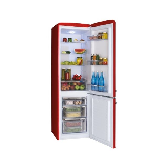 Amica FKR29653R Retro Fridge Freezer, 55cm, Manual Defrost, F Energy