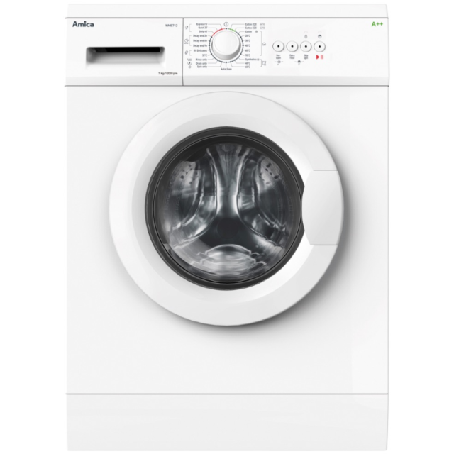 Amica WME712 Washing Machine, 7kg Capacity, 1200 Spin, A++ Energy