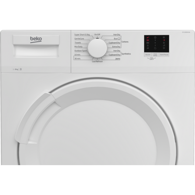 Beko DTLCE80041W Condenser Tumble Dryer, 8kg Capacity, B Energy