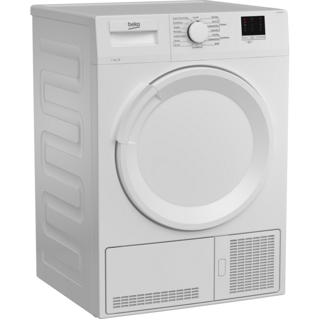 Beko DTLCE80041W Condenser Tumble Dryer, 8kg Capacity, B Energy