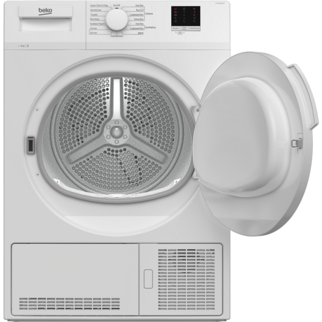 Beko DTLCE80041W Condenser Tumble Dryer, 8kg Capacity, B Energy