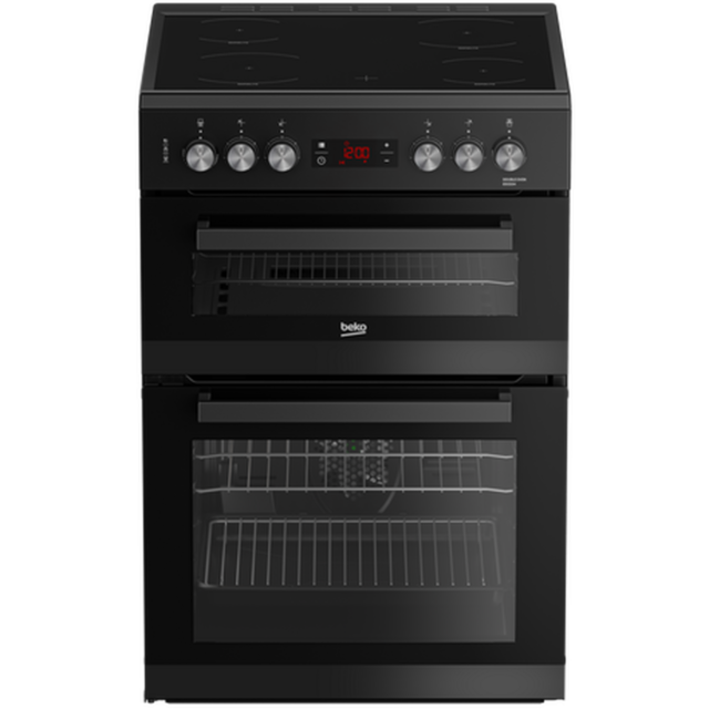 Beko EDC634K 60cm Double Oven Electric Cooker with Ceramic Hob - Black