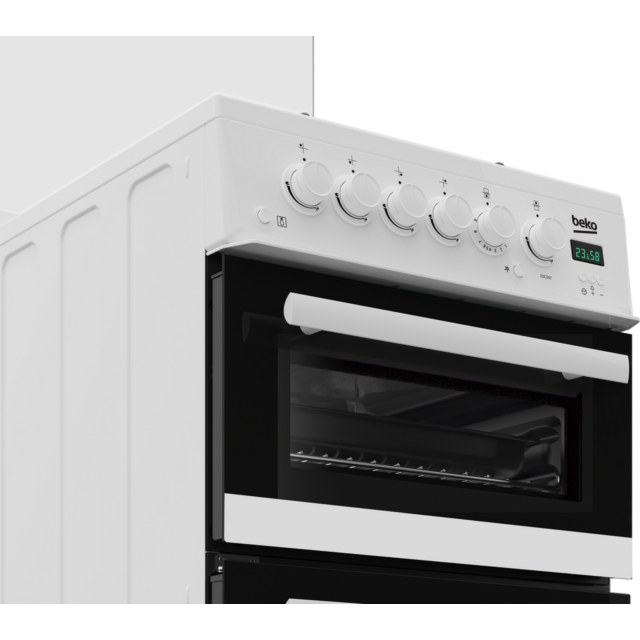 Beko EDG507W 50cm Double Oven Gas Cooker with Gas Hob - White