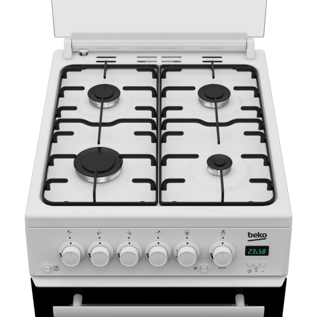 Beko EDG507W 50cm Double Oven Gas Cooker with Gas Hob - White