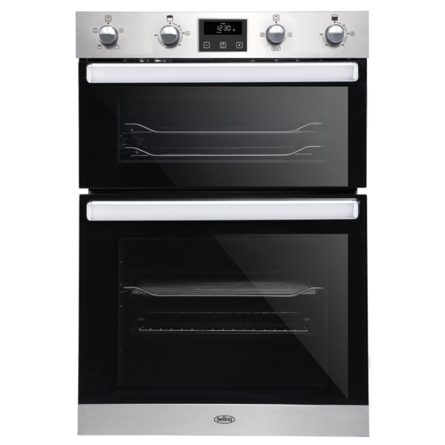 Belling BI902FP Stainless Steel, Enamel Interior, Double Fan Oven, Electric, A Energy