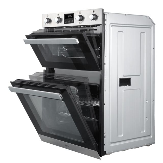 Belling BI902FP Stainless Steel, Enamel Interior, Double Fan Oven, Electric, A Energy
