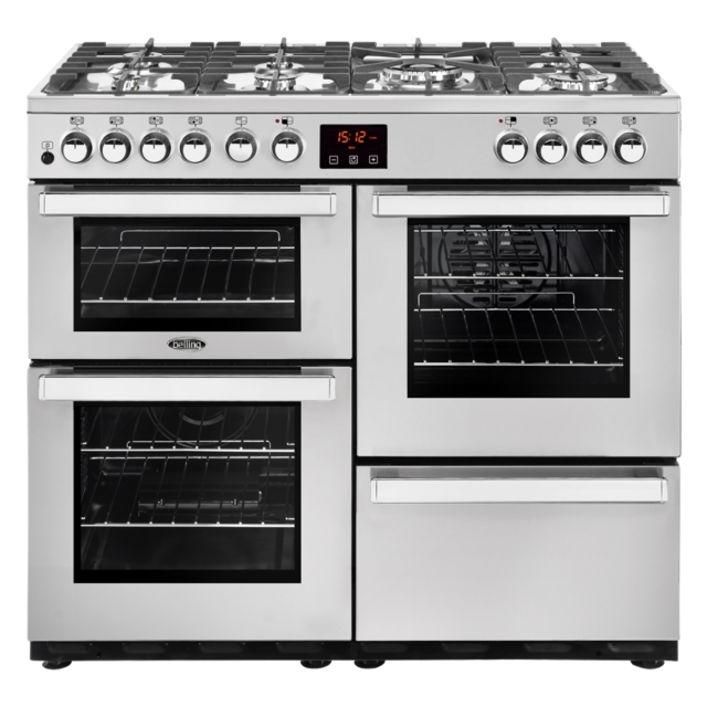 Belling Cookcentre Professional 100cm Dual Fuel Stainless Steel Range Cooker 444444081