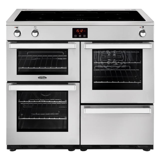 Belling Cookcentre Professional 100cm Induction Stainless Steel Range Cooker 444444090