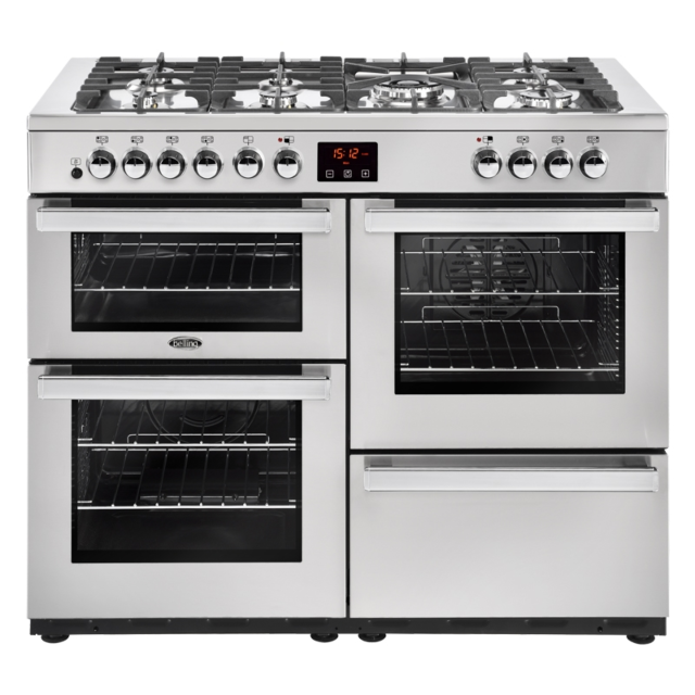Belling Cookcentre Professional 110cm Dual Fuel Stainless Steel Range Cooker 444444093