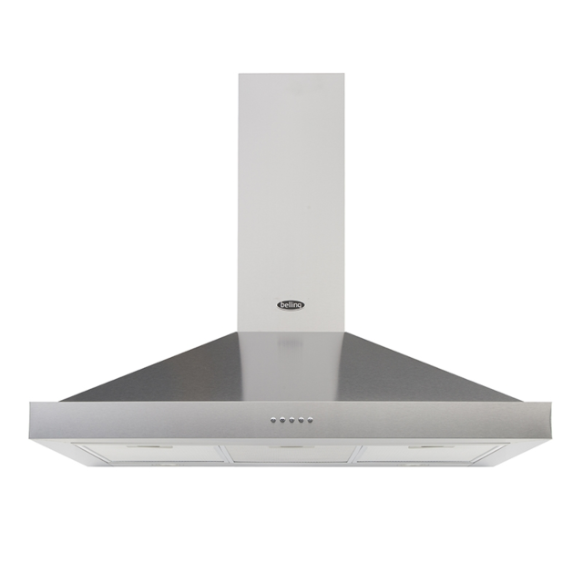 Belling 444410348 Chimney Hood, 90cm, Stainless Steel