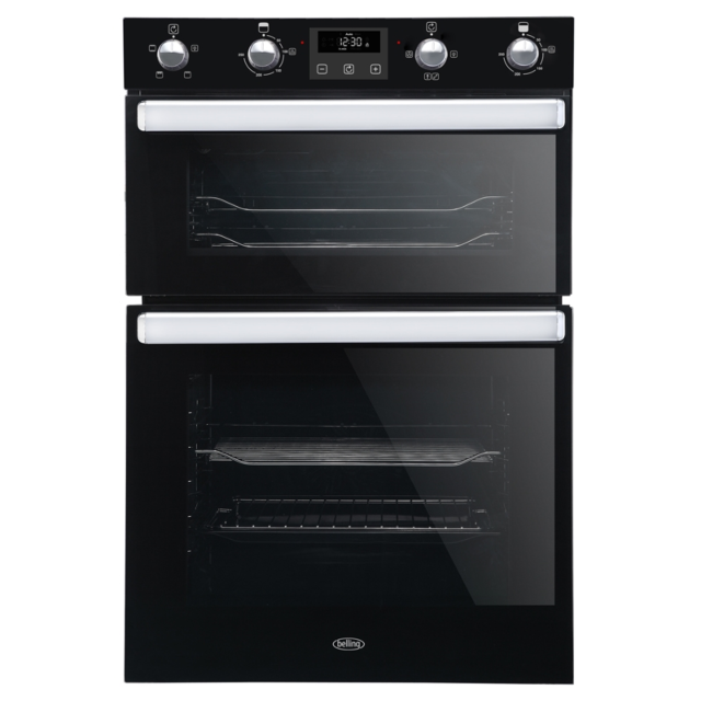 Belling BI902FPBLK Black, Enamel Interior, Double Fan Oven, Electric, A Energy