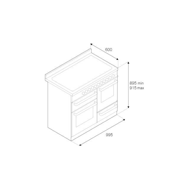Bertazonni MAS105I3ENEC Stainless Stee Master 100Cm Range Cooker Xg Oven Induction Matt Black