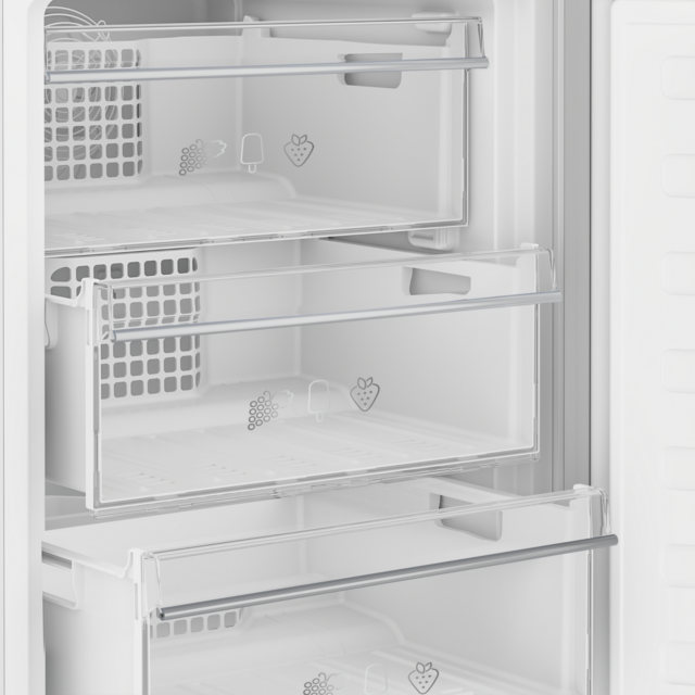 Blomberg KGM4553PS Fridge Freezer, 55cm, Frost Free, F Energy
