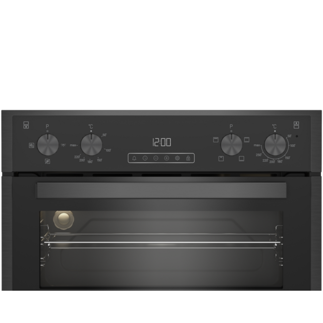 Blomberg RODN9202DX 59.4cm Built In Electric Double Oven - Dark Steel