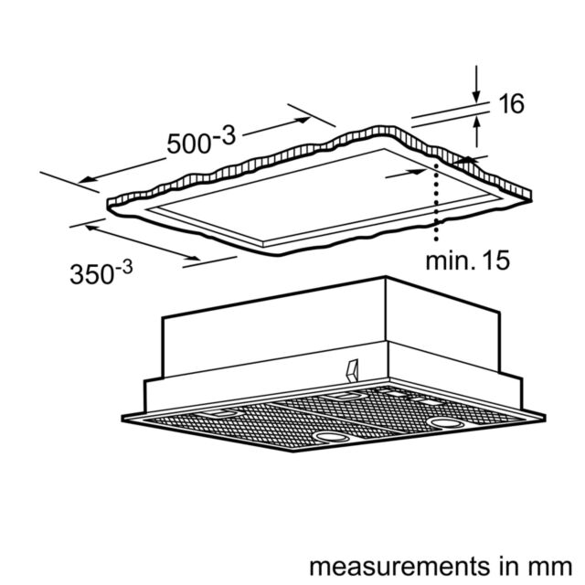 Bosch DHL555BLGB Canopy Hood, 53cm, Stainless Steel