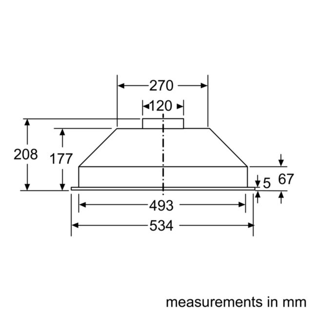 Bosch DLN53AA70B Canopy Hood, 53cm, Stainless Steel