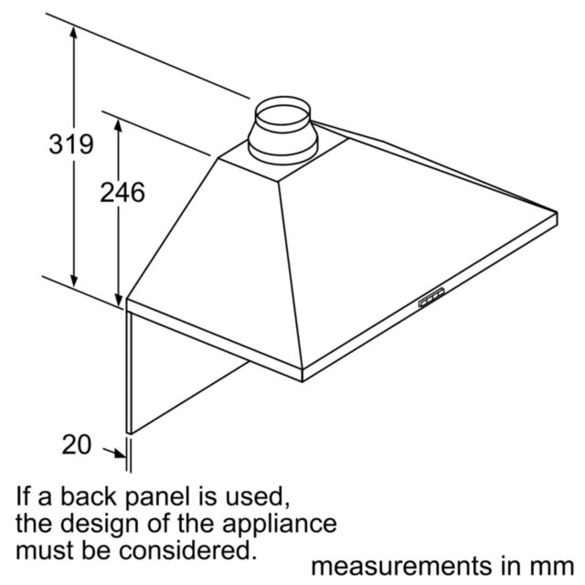 Bosch DWP94BC50B Classic Chimney Hood, 90cm, Stainless Steel