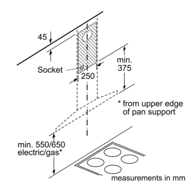 Bosch DWQ66DM50B 60cm Ceiling Hood